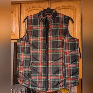 NWT XL Plaid Puffer Vest by Jason Maxwell